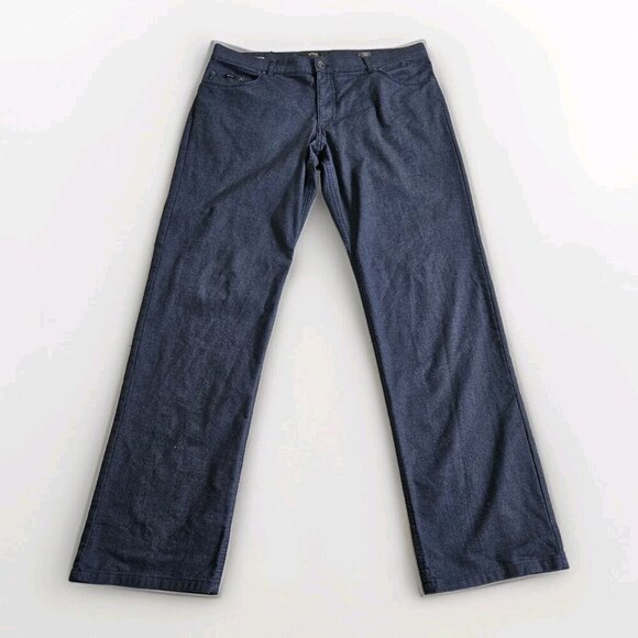 Brax Pants Mens 38x34 (32) Navy Straight Zip Fly Stretch Cooper Regular Preppy - Picture 7 of 16